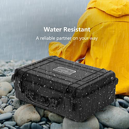 COSTWAY Waterproof Hard Case, 22-Inch Multi-Purpose Small Camera Dry Box with DIY Customizable Foam Insert, IP66 Rated Dustproof Shockproof, Portable Protective Case for Electronics, Drones, Black