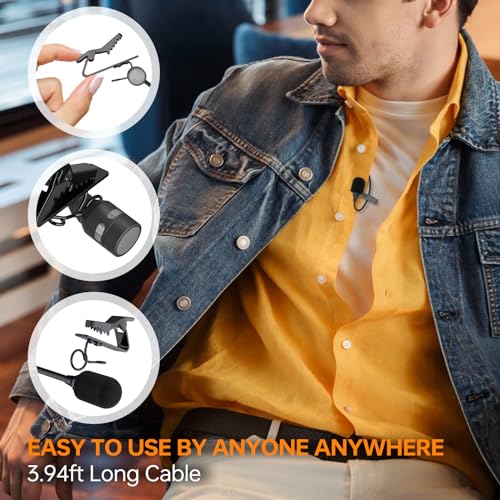 COMICA CVM-SM-O1 Professional Lavalier Lapel Microphone Omnidirectional Clip-on Condenser Mic, Lav Mic for BoomX-D/DSLR Camera, Recording Mic for Interviews, Vlogs, Live-Streaming, etc