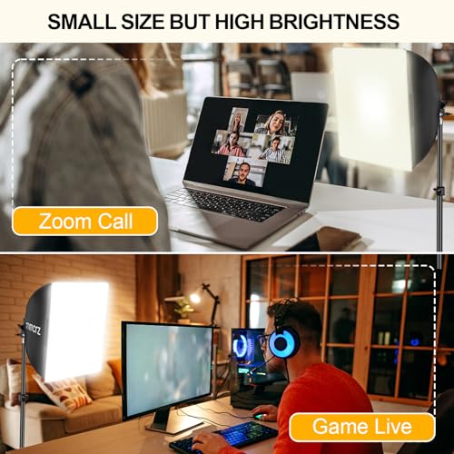 Professional Softbox Lighting Kit, 16'' x 16'' Studio Lights with 85W 2700-6500K E27 LED Bulbs, Continuous Lighting for Photography/Video Recording/Live Streaming