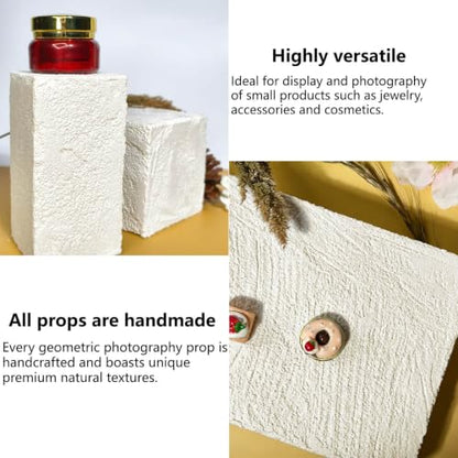 Product Photography Props Geometric Cube Photo Backdrop for Jewelry Cosmetics 6PCS | Waterproof Non-dusting Handcrafted(White)