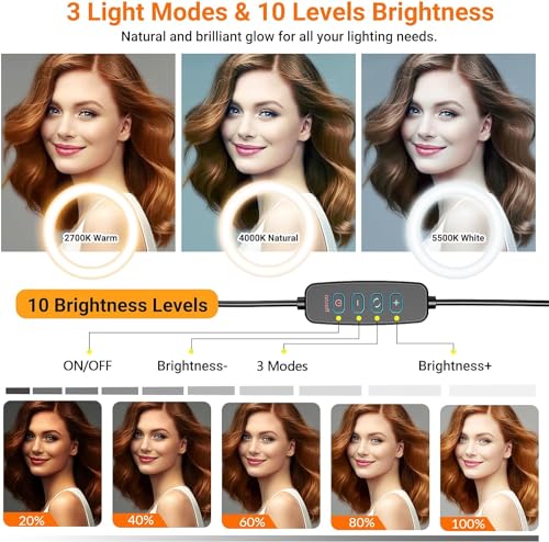 Kiyo pro Webcam Ring Light with Clamp Stand,10 Inch Sefie Light with Folding Arm Holder Compatible with Razer kiyo, kiyo pro,kiyo X webcams