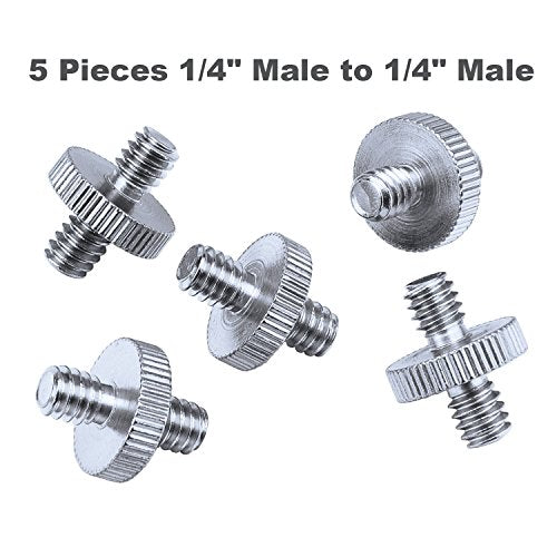 Sunmns 27 Pieces 1/4 Inch and 3/8 Inch Converter Female Male Threaded Screws Adapter Mount Set for Camera/Tripod/Monopod/Ballhead/Light Stand/Shoulder Rig