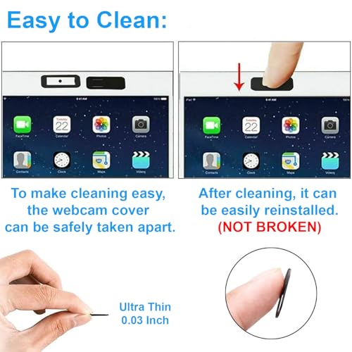 Ultra-Thin (6 Pack) webcam cover Slide for Tesla Model 3 / Y Interior Cabin Camera, Laptop iPhone iPad MacBook Pro Computer iMac Cell Phone PC Accessories Camera Cover Blocker Slider,Great for Privacy