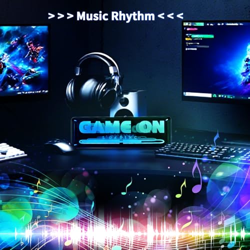 Gaming Neon Sign Game On Neon Lights LED Gamer Room Decor Gaming Desk Accessories for Teen Boy Room | Gamer Gifts for Boys & Kids | Usb Powered, Bluetooth APP Control, Music Sync & 210 Scene Modes - size: 9.8” x 3.15”