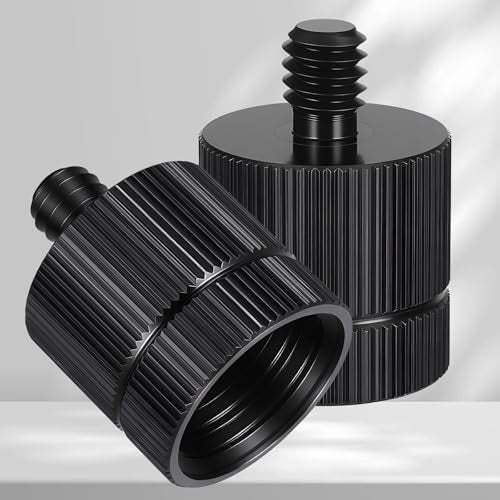2 PCS Tripod Adapter Laser Level Tripod Conversion Adapter 5/8-11 Female to 1/4 Male, Camera Tripods Adapters, Mic Screw Adapters for Photography Equipment（Black）