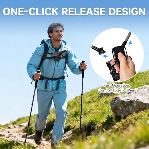 Neck Phone Holder, Hands Free POV/Vlog Neck Phone Holder for Recording, Anti-Shake Chest Strap, for iPhone Android, 360° Adjustable