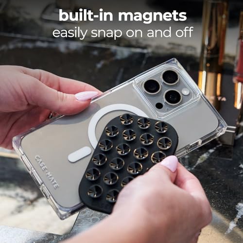 Case-Mate Stick it! Magnetic Suction Mount - Snap-on iPhone Holder - Detachable for MagSafe - Hands-Free Content Creator Essentials for iPhone 17 Pro Max/16 Pro Max/ 15 Pro Max/14 Pro Max - Black - color: Black