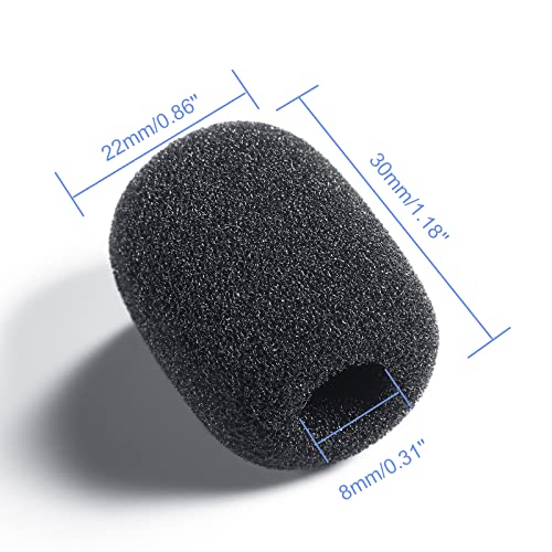 Frienda 100 Pieces Headset Mic Foam Cover Sponge Mini Microphone Windscreen Black Mic Shield Protection for Small Lapel and Headset Microphones