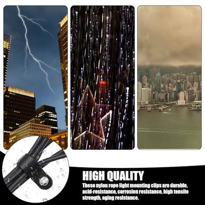 JJUNW 50 Pcs 1/2 Inch Outdoor Cable Clips, Plastic Rope Light Clips Black Wire Fence Clips, Extension Cord Wall Clips with Screws for Wire Management(1/2 Inch) - size: 1/2 Inch