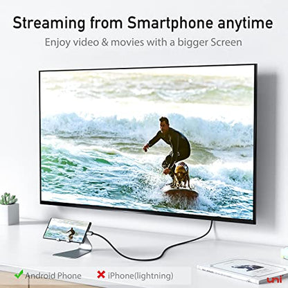 uni USB C to HDMI Cable 3FT 4K@30Hz, ONE-Way USB Type C Host to HDMI Cable, [Thunderbolt 3/4 Compatible] with MacBook Pro/Air, iPhone 15 Pro/Max, Galaxy S8-S24, Surface Book 2, XPS, Chromebook - size: 3FT