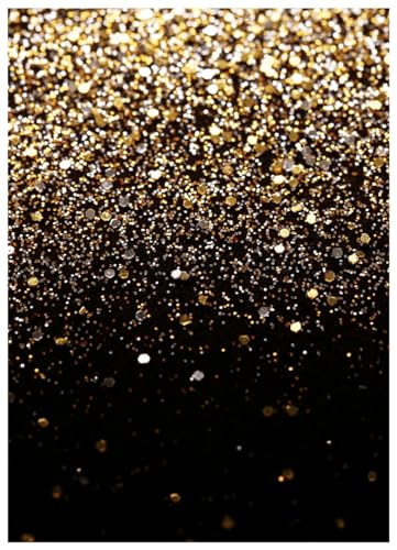 Black and Gold Backdrop Golden Glitter Backdrop for Photography Wedding Birthday Baby Shower Party Photo Studio 5x7FT 11412 - color: Gold, size: 5x7FT