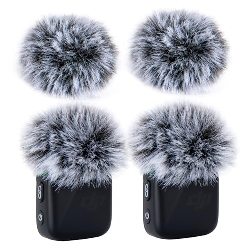 SUNMON Microphone Pop Filter, Mic Cover Furry Foam for DJI Mini Microphone (4PCS/Black and White) - color: Black and White, size: 4PCS