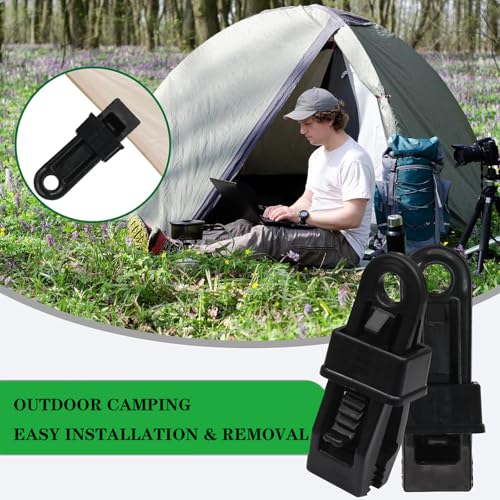 Tarp Clips Heavy Duty Lock Grip, 30Pcs Tarp Clip, Multipurpose Fix Tarp Clamps for Awnings, Camping Tent, Caravan Canopies, Shade Cloth & Tarp Tie Down Clips (30PCS-Black) - color: 30pcs-black