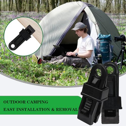 Tarp Clips Heavy Duty Lock Grip, 30Pcs Tarp Clip, Multipurpose Fix Tarp Clamps for Awnings, Camping Tent, Caravan Canopies, Shade Cloth & Tarp Tie Down Clips (30PCS-Black) - color: 30pcs-black