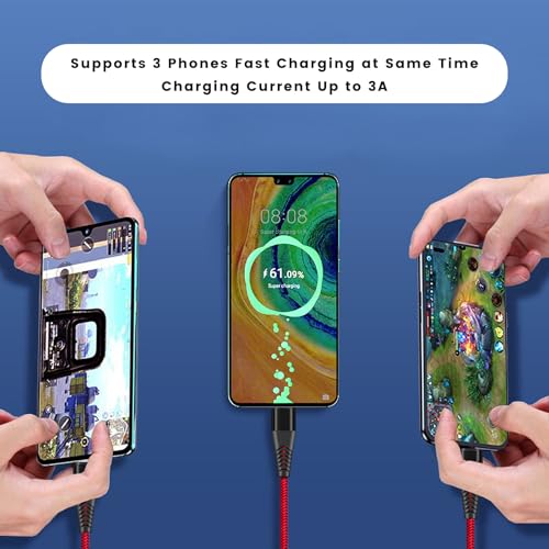 USB C Charger for DJI Osmo Mobile 7P 6 OM 6 5 4 SE/RS 2 3 Mini Stabilizers and Pocket 3 2 Action Cameras, 3-in-1 Type-C Charging Cable with 18W Fast-Charge Adapter Accessories, 4ft