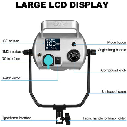 GVM 300W Video Light Kit, Studio Lighting with Bowens Mount, 2700~7500K,112000Lux@0.5m Photography Lighting with APP DMX, CRI 97+, 8 Scene Lights for Film Recording