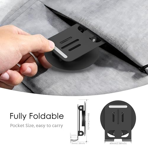 Metal Cell Phone Stand for Desk, Multi-Angel Adjustable 360° Rotation Desktop Phone Holder and Foldable Mobile Phone Stand, Compatible with iPhone 17 16 Pro Max and All Smartphones, Black - color: Black