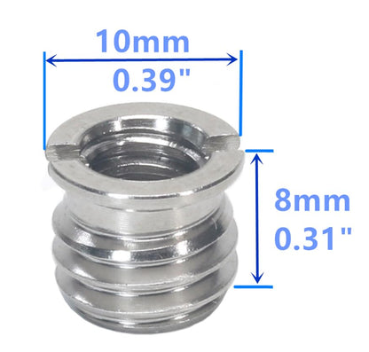 Stainless Steel 1/4"-20 Female to 3/8"-16 Male Convert Screw Adapter (6pcs, 8mm) - color: 6pcs, size: 8mm