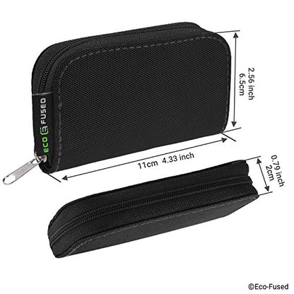 Eco-Fused Memory Card Case - Fits up to 22x SD, SDHC, Micro SD, Mini SD and 4X CF - Holder with 22 Slots (Black / 22 Slots - 2 Pack) - color: Black / 22 slots - 2 pack