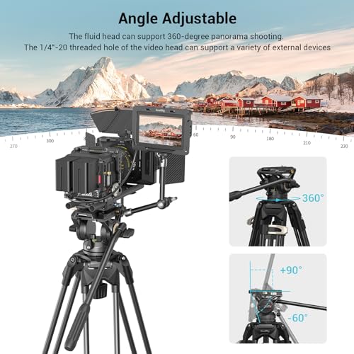 SmallRig AD-01 Video Tripod, 73" Heavy Duty Tripod with 360 Degree Fluid Head and Quick Release Plate for DSLR, Camcorder, Cameras 3751 - style: AD-01