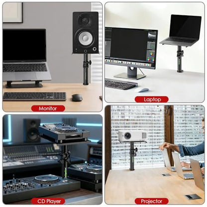 Pair of Desktop Speaker Stands Clamp-on Studio Monitor Stands Height Adjustable 9"-14" Desk Mount Speaker Riser Speaker Stands Home Audio - size: Basic