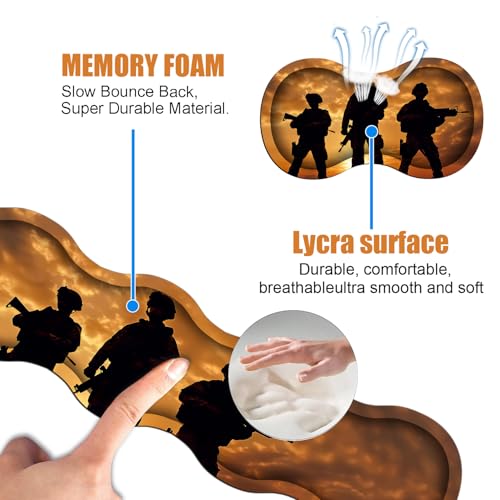 4 in 1 Ergonomic Keyboard Wrist Rest & Mouse Pad Wrist Rest Set, Large XXL Gaming Desk Mat 31.5"x 11.8" with Non-Slip Base, Memory Foam for Home Office Study Gaming, American Soldiers - color: American Soldiers