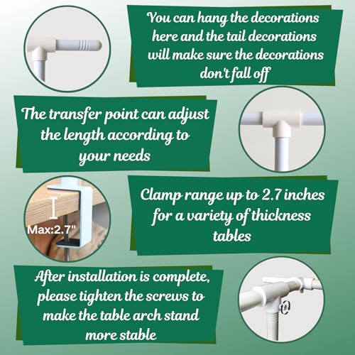 Beyeutao Over the Table Backdrop Stand with Clamps Double Crossbar 16"-87" Length 16"-45" Height Adjustable White Photo Backdrop Stand with Clamps Background Stand Metal Photo Background Stand - color: White, size: 16-87 Inches (Double Rod)