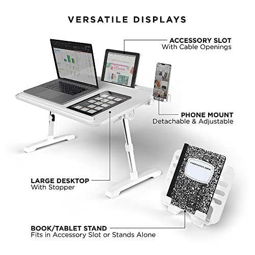 Limitless TotalDesk Portable Workstation and Lap Desk with Adjustable Height & Tilt (White) - color: White