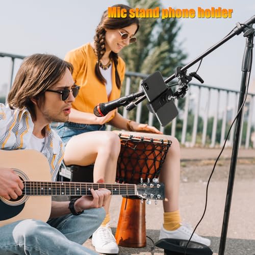 Guitar Phone Holder Mount, Universal Phone Holder for Guitar Bass Ukulele, 360° Ballhead Magic Arm Super Clamp Guitar Camera Clamp Mount Clip for iPhone Samsung All Smartphones