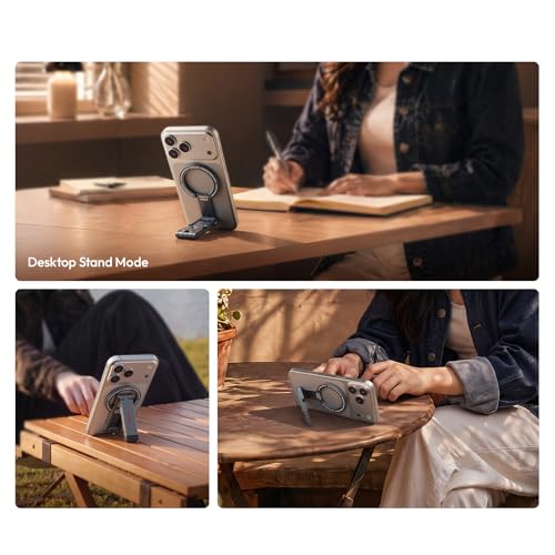 Ulanzi MA62 Magnetic Phone Tripod for MagSafe, Aluminum Pocket Tripod with Hidden Hook & 1/4" Screw Hole, Foldable Magnetic Phone Stand for iPhone 17/16/15/14 Pro Max, Travel & Vlog Daily Essentials