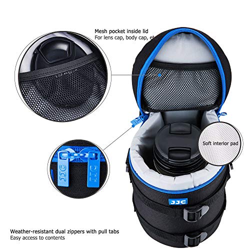 JJC Deluxe Lens Case Pouch Bag for Canon EF 70-200mm f4L IS II USM/EF 28-300mm f3.5-5.6 L IS USM, for Nikon AF-S 70-200mm f4G ED VR/AF-Nikkor 80-200mm f2.8D ED & More Lenses below 4.3" x 7.4"(D x L) - size: XXL Size