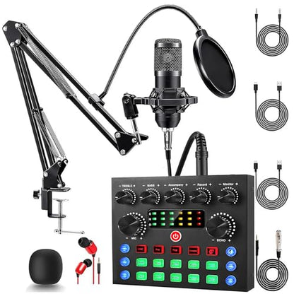 ALSO GO Podcast Equipment Bundle, Podcast Microphone Bundle with BM-800 Microphone & V8s Sound Card, Recording Studio Equipment for Singing, Gaming, Live Streaming and YouTube Tiktok - size: 1*BM800 Microphone