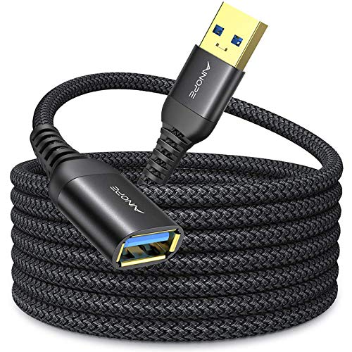 AINOPE 2 Pack USB Extensions Cable High Speed USB 3.0 Extension Cord Type A Male to Female Sturdy Braided Material Fast Data Transfer Compatible with USB Keyboard,Mouse,Flash Drive,Black,3.3FT+6.6FT - color: Black, size: 3.3FT+6.6FT