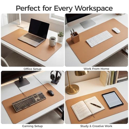 Silicone Desk Mat for Minimal, Creative, Vanity Desk – Reduces Glare, Comfortable Viewing – Writable, Non-Slip, Waterproof, Roll-Up – Food-Grade Platinum-Cured Silicone, Gift Tube（Caramel Brown） - color: Caramel Brown