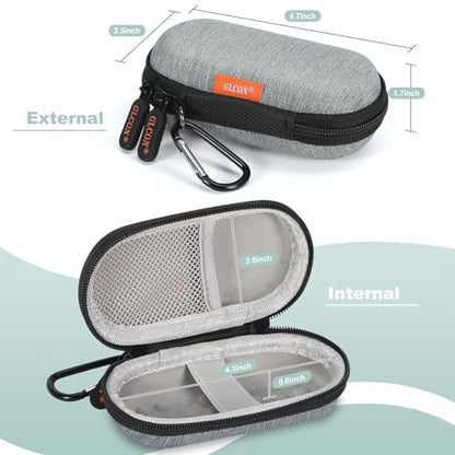 Light-Grey Small Carrying Case for Wired Earbuds, Kardiamobile EKG Monitor 6L/ 1L, Earphones, Cable - Mini Cute Case Zipper Pouch for Wireless Earbuds, Galaxy Buds, Jlab Ear Buds, Earpods, Airpods - color: Light-Grey