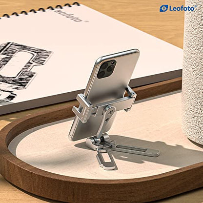 LEOFOTO PS-3 Multi-Functional Foldable Cellphone Stand with Arca-Compatible Dovetail and Cold Shoe Mount - color: W1-MEJT-KA9I