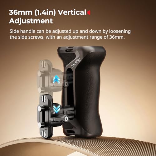 SmallRig Aluminum Camera Side Handle with NATO Clamp, Universal Ergonomic Side Handgrip with 36mm Vertical Adjustment, NATO Rail Included - style: NATO Side Handle
