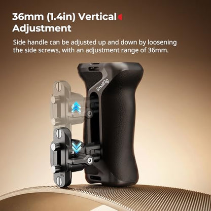 SmallRig Aluminum Camera Side Handle with NATO Clamp, Universal Ergonomic Side Handgrip with 36mm Vertical Adjustment, NATO Rail Included - style: NATO Side Handle