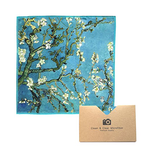 Large [5 Pack] Classic Art (Gogh Almond Blossoms) - Ultra Premium Quality Microfiber Cleaning Cloths (Best for Camera Lens, Glasses, Screens, and All Lens.), Microfiber Cloth - color: Vincent Van Gogh "Almond Blossom", size: 5 Pack