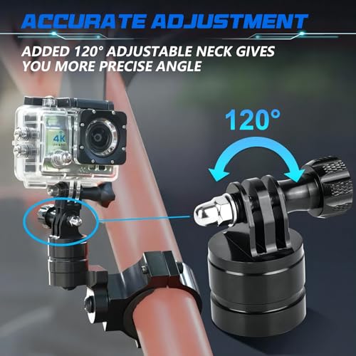 Chelhead Camera Mount Holder UTV ATV, Universal Fits 1'' 1.5'' 1.75'' 2'' Tube Camera Mount Clamp Compatible with oPro Hero, SJ, DJL, Insta360 - style: For Camera