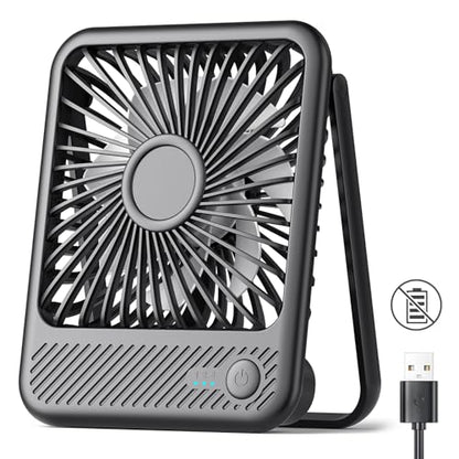 Koonie USB Desk Fan, Strong Wind Ultra Quiet Small Personal Fan with 180° Tilt Folding and 3 Speeds Adjustable, USB-C Corded Powered Mini USB Fan for Office Desktop Bedroom, NO BATTERY | 180° Tilt Folding & 3 Speeds Adjustable, USB-C Corded Powered Person