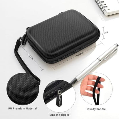 Case for SanDisk Extreme Portable SSD & Extreme PRO, Hard Shell Protective Storage Bag with Carabiner, Fits 1TB 2TB 4TB 8TB External Solid State Drive (Black, for 2 Hard Drives)
