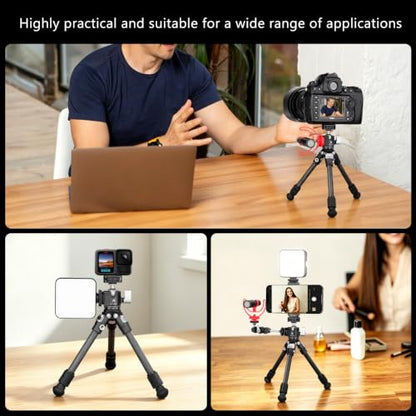 SH22 Mini Ball Head – Compact 360° Rotating Camera Mount with 1/4" Screw, Cold Shoe Accessory Holder, 90° Tilt for DSLR, Mirrorless, Smartphones and Lighting Accessories