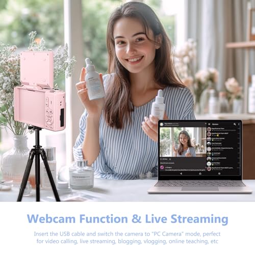 4K Digital Camera for Photography, 64MP Vlogging Camera for YouTube with 3" 180° Flip Screen, 18X Digital Zoom Point and Shoot Camara with 32GB Micro SD Card for Beginner (LP) - color: YL15-W08-C-LP