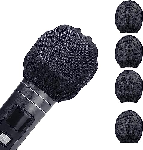 300pcs (150 pairs) Mic Covers Disposable Non-Woven, Individually Wrapped Mic Cover For Sanitary Mic Covers Disposable For Mic Microphone Windscreen & Pop Filters Black - color: 300 pack- Black