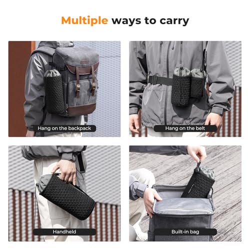 K&F CONCEPT 4 Pack Camera Lens Pouch Set, Drawstring Lens Protective Bag, Camera Lens Case for DSLR SLR Lens
