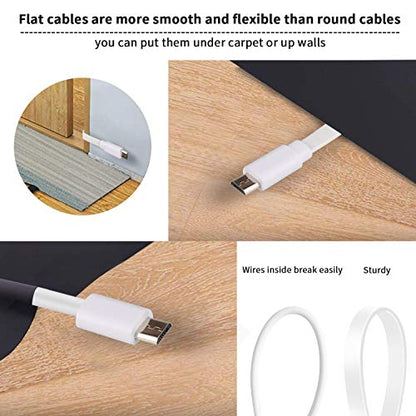 3 Pack 10FT Power Extension Cable Compatible with Wyze Cam, Eufy, Kasa, Nest, Blink - USB to Micro USB Durable Charging and Data Sync Cord for Security Camera