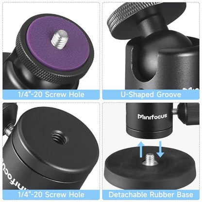 Magnetic Camera Mount for Action Camera, Super Strong Rubber Magnet with 360° Rotation Ball Head, 1/4"-20 Male Thread Screw, Magnet Camera Stand for GoPro, Insta 360, DJI Osmo Action Nano - color: C1302-New