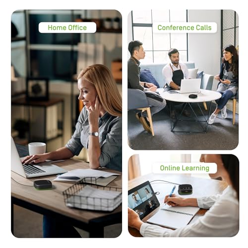 IPEVO VC-A10 USB Portable Speakerphone, Conferencing, Video Calls, Online Meetings, Hybrid Work, Meeting Rooms, Noise Reduction Microphone, 360° Voice Coverage, Easy Setup, Compatible with Teams, Zoom