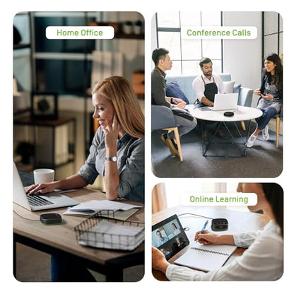 IPEVO VC-A10 USB Portable Speakerphone, Conferencing, Video Calls, Online Meetings, Hybrid Work, Meeting Rooms, Noise Reduction Microphone, 360° Voice Coverage, Easy Setup, Compatible with Teams, Zoom